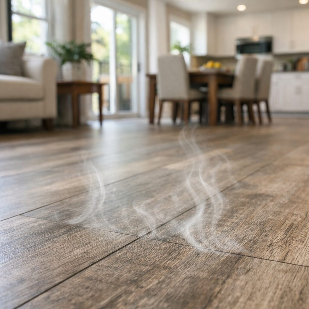 LV showing there's an odor problem under the floor