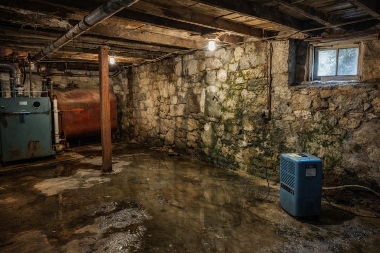 Porous materials in basements, camps, rental properties, and older homes act like odor sponges. Once contaminated, these materials can re‑emit odors every time temperature or humidity shifts.