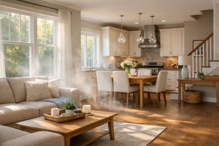 Clean Maine home interior with hidden odor presence despite surface cleaning