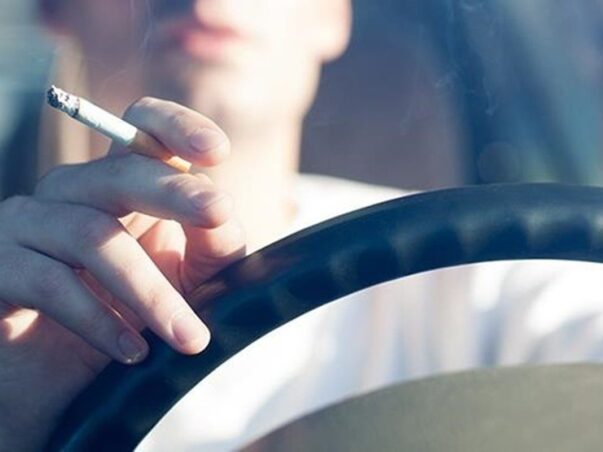 smoking in a car