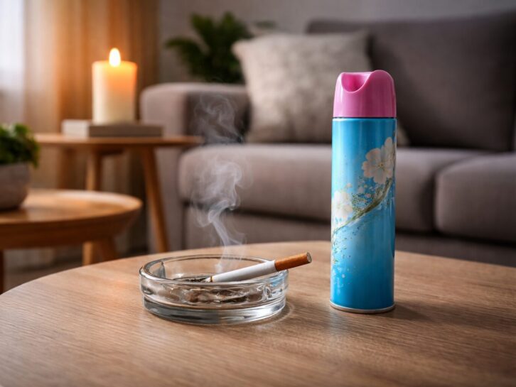 Cover-up sprays and air fresheners fail because they mask odors instead of removing the odor-causing compounds. In many cases, added fragrances chemically interact with embedded contaminants, trap moisture, worsen indoor air quality, and create long-term odor rebound that becomes harder to eliminate. {{brizy_dc_image_alt entityId=